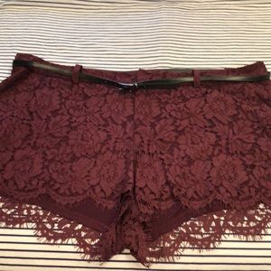 Torrid Maroon Layered Shorts with Belt